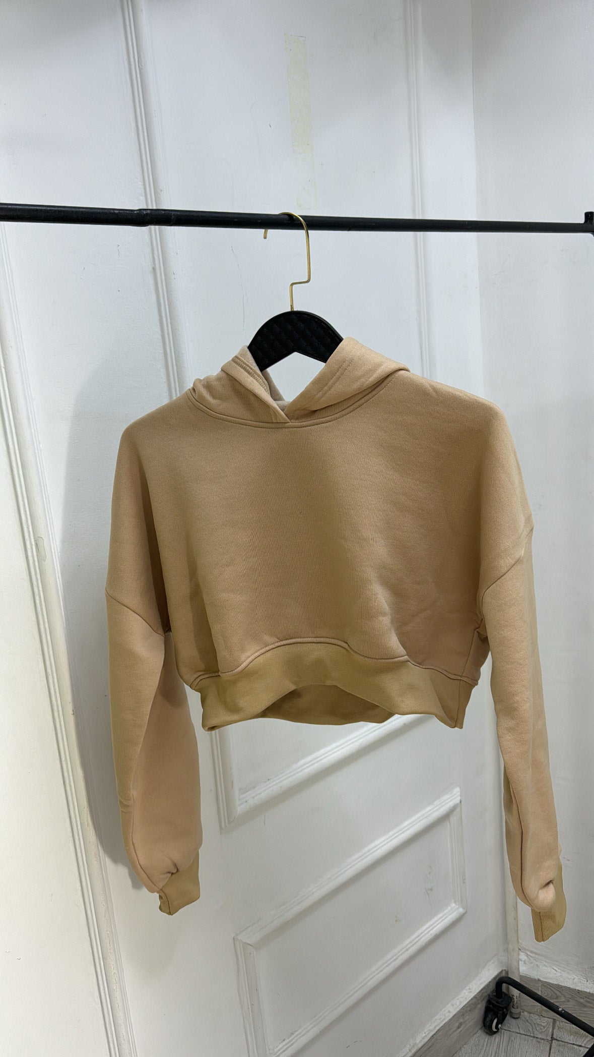 Hoodie crop sand